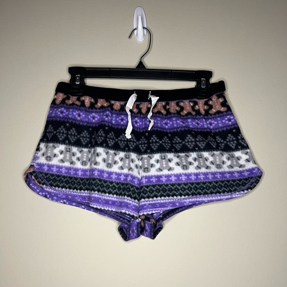 Gingerbread Men fleece sleep shorts - Picture 1 of 4